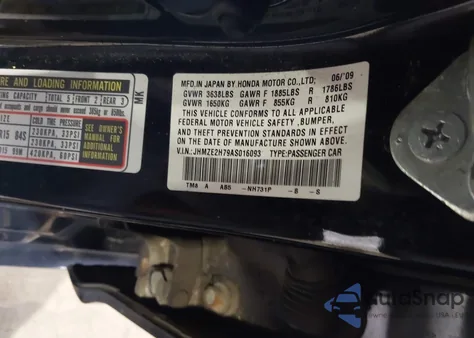 2010 Honda Insight Ex from USA, damaged, VIN JHMZE2H79AS016093
